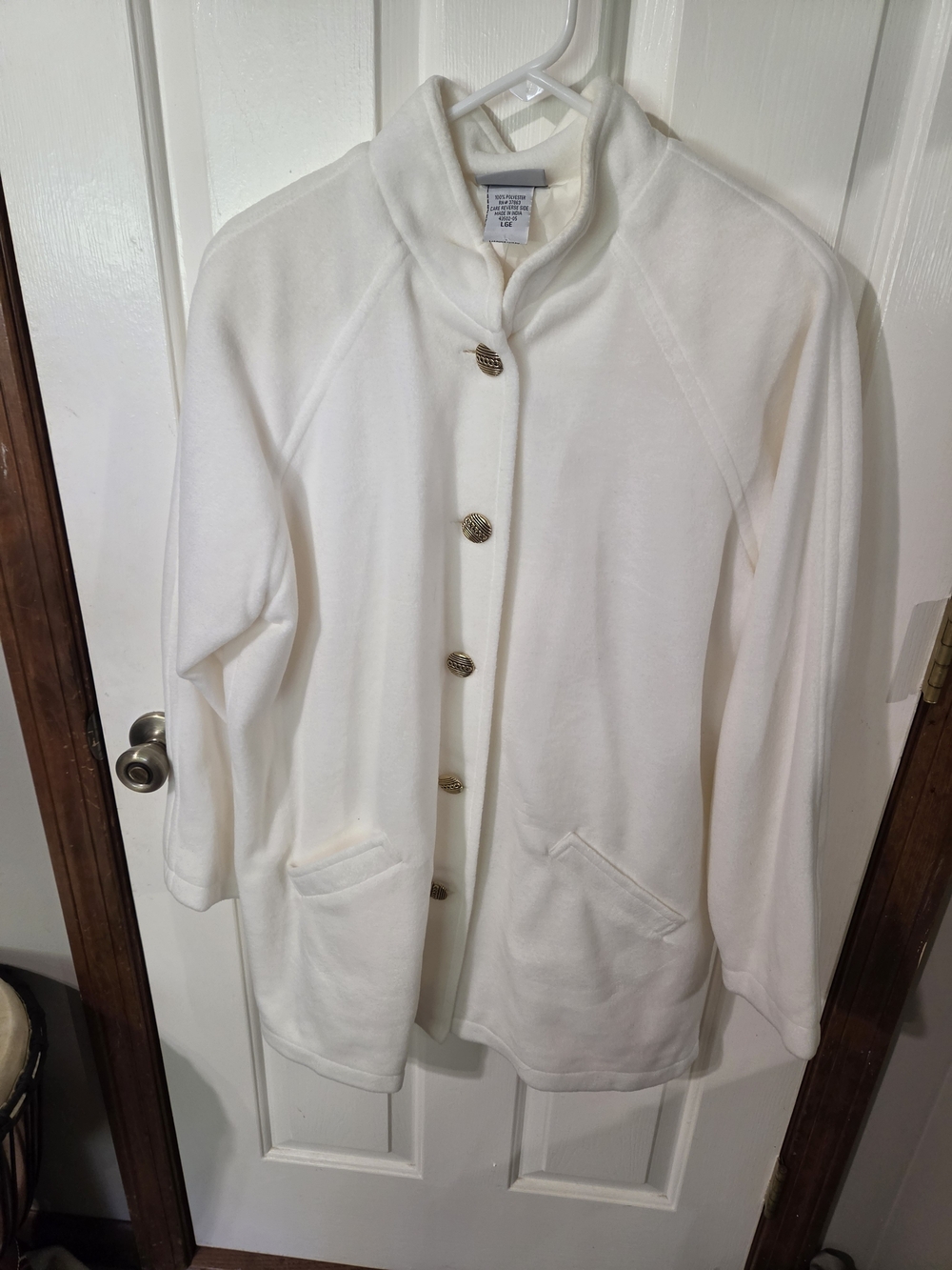 Blair White Button-Front Fleece Jacket NWOT